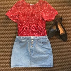 High waisted Forever 21 mini skirt